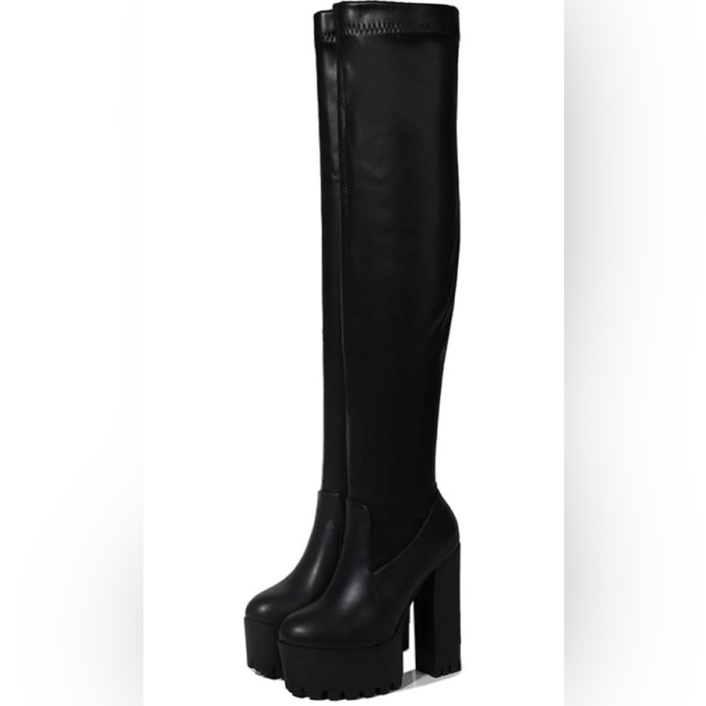 Over-the-knee, Black, size 5.5